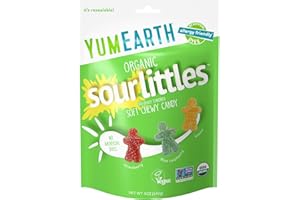 YumEarth Organic Sour Littles Chewy Candy - Allergy Friendly (Top 9 Free), No Artificial Dyes, Non GMO, Gluten Free, Vegan Candy Snacks - 5 Ounce Bag