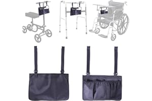 XAOMING Wheelchair Side Bag with Cup Holder,Wheelchair Accessories Adult for Walker, Rollator, Electric Scooter Wheelchairs，P
