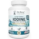 Dr. Berg Plant-Based Iodine from Icelandic Sea Kelp | Non-GMO | 90 Capsules | Seaweed Blend with Klamath Blue-Green Algae &amp; Sea Kelp | Thyroid &amp; Immune Support* | 3rd-Party Tested