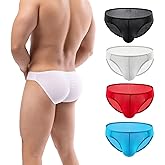 Summer Code Mens Bikini Briefs Soft Breathable Bulge Pouch Underwear Micro Mesh Panties Scrunch Butt Underpants