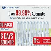 Amplim Pregnancy Test Sticks, HCG Early Detection 6 Days Sooner, Extra Sensitive 10mIU/mL Over 99.99% Accurate, Fast Clear Results in Minutes, Easy Midstream Home Use EPT, High Accuracy Bulk 10 Count