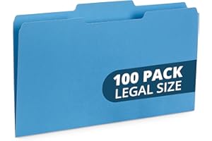 Blue Summit Supplies Blue Legal File Folders, Legal Size, 1/3 Cut Tab, Great for Organizing and Easy File Storage, File Folde