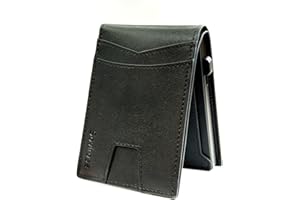 Sovirose Minimalist Mens Wallet, RFID Blocking Wallet for Men, Slim Bifold Money Clip Card Holder - Black