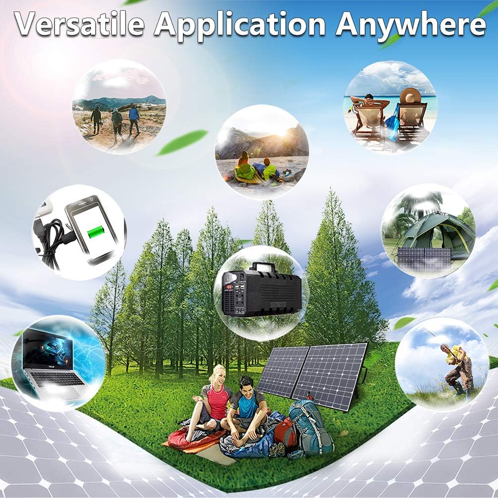 TWELSEAVAN 100W Portable Foldable Solar Panel Charger for Jackery Explorer 160/240/500 Power Station/Suaoki/Goal Zero Yeti/Rockpals/Kyng Power Solar Generator, with USB QC3.0 Port, USB Type C Port: Home Audio & Theater