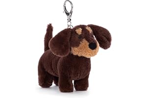 Jellycat Otto Sausage Dog Bag Charm, 4.5 inches - Dogs and Puppies Plush Keychain - Great Gift Idea