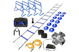 Kvittra Adjustable Speed Training Hurdles Fitness & Speed Training Equipment with Agility Ladder - Plyometric Fitness & Speed Training – Hurdle/Obstacles for Soccer, Football, Track & Field