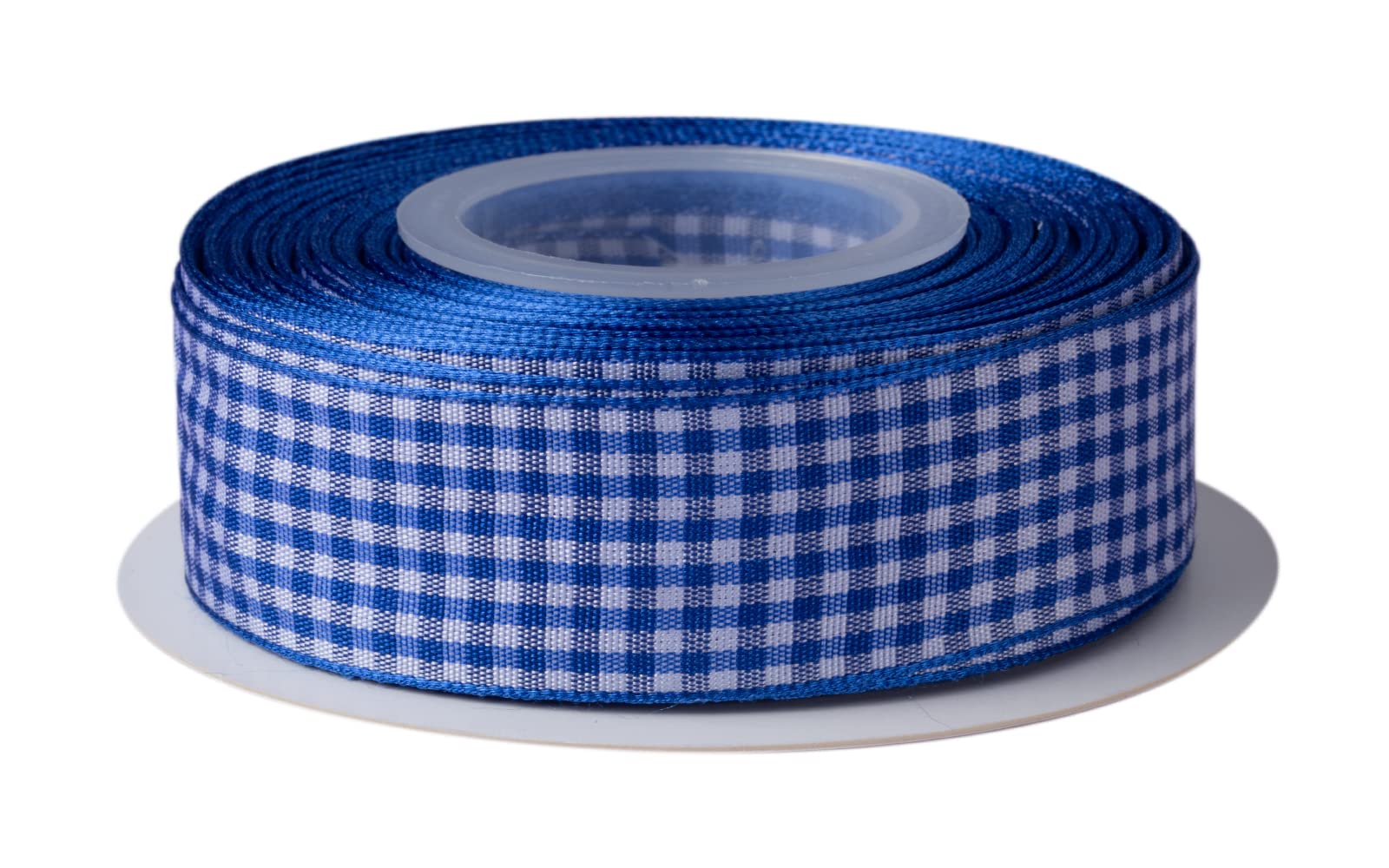 Ribbonitlux Gingham Ribbon, 25mm X 22 Meters, Plaid Checkered Ribbon with Woven Edge, Buffalo Straped Ribbon for DIY Crafts Decoration, Flower Bouquet Wrapping Home Decoration (Royal)
