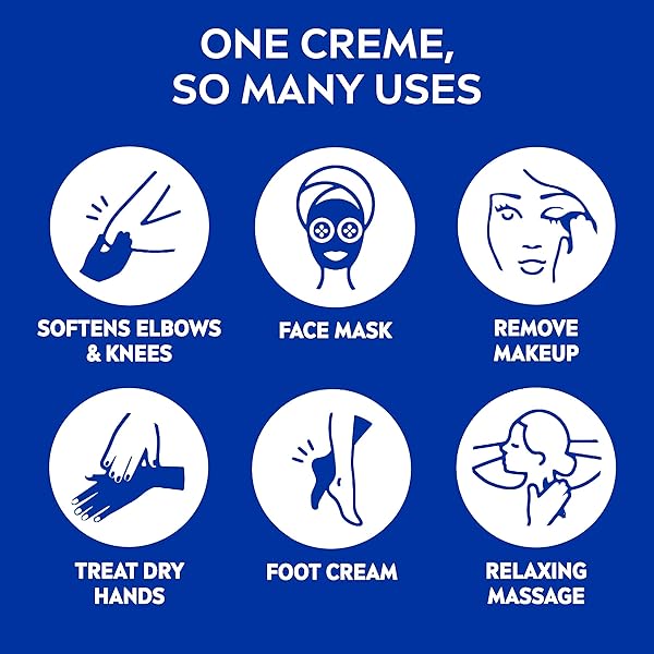 NIVEA CREME BODY, FACE AND HAND MOISTURIZING CREAM, GERMAN NIVEA CREME, RICH BODY MOISTURIZER WITH PROVITAMIN B5, 8.4 OZ JAR