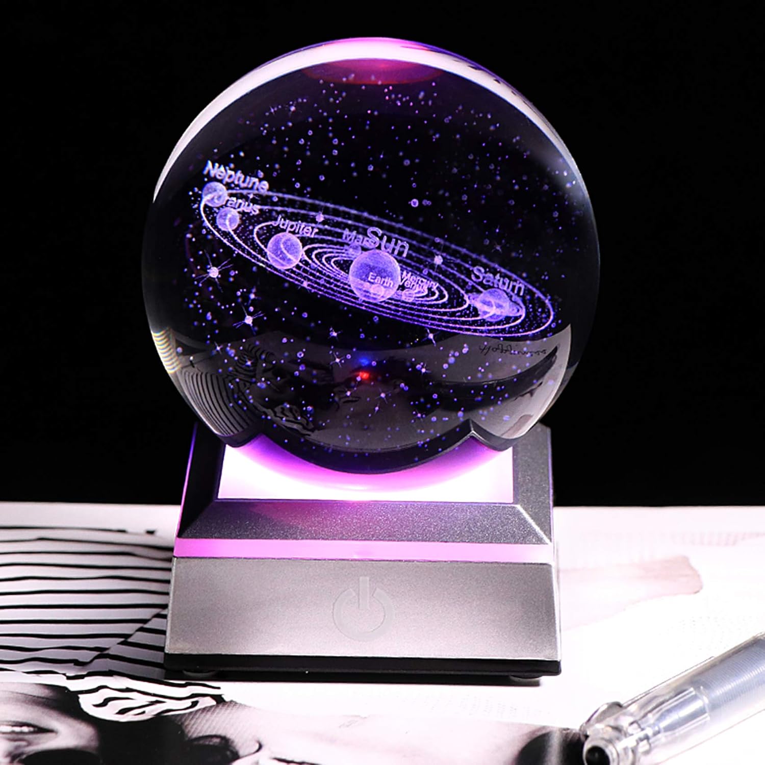 Qianwei 3D Solar System for Kids Crystal Ball with LED