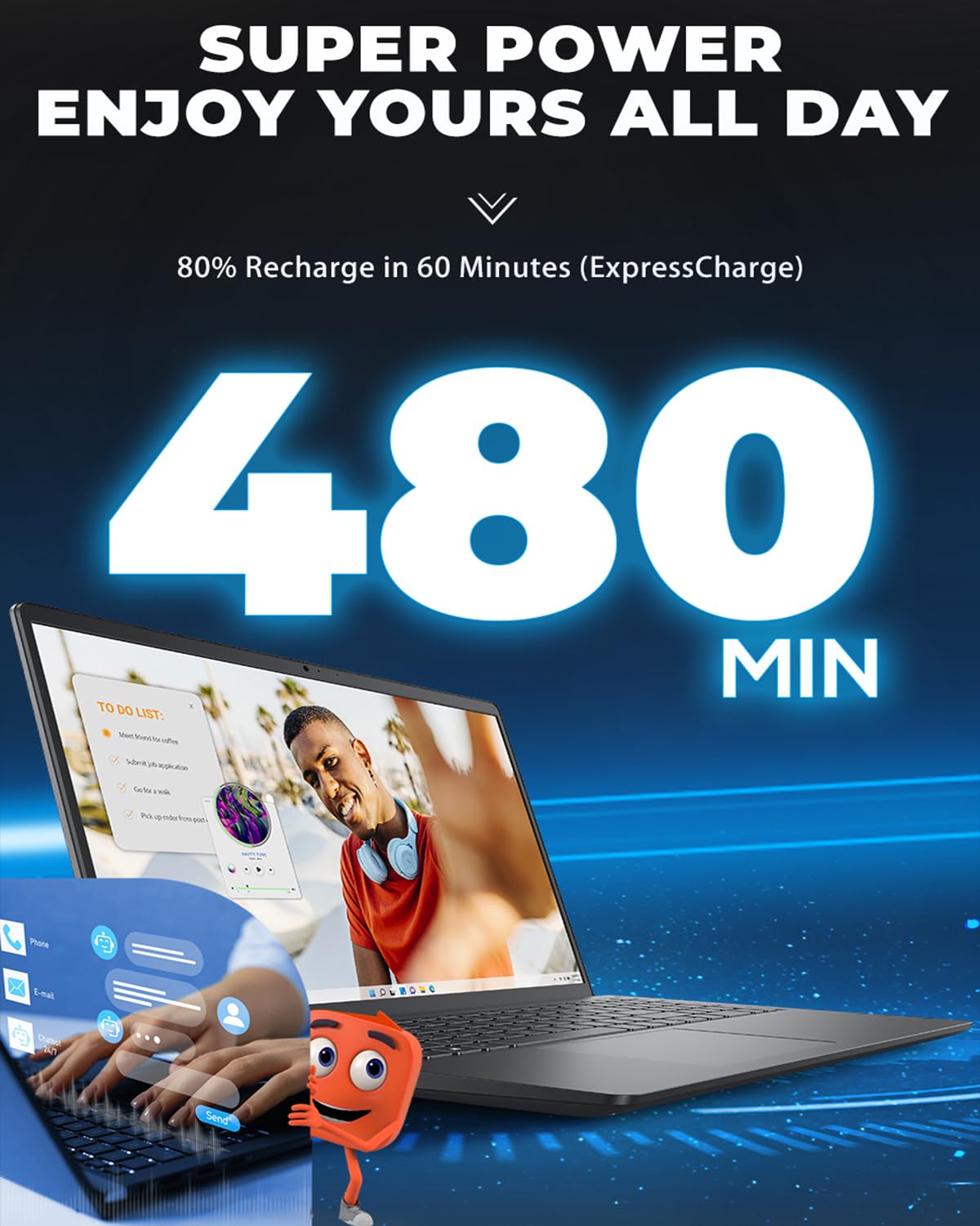 Computadora portátil con pantalla táctil Dell Inspiron-15 3535: Full HD de 15,6" • Ryzen 7 7730U (hasta 4,5 GHz) • Cámara web HD • Win 11 PRO para uso personal o trabajo empresarial con paquete Redragon (16 GB de RAM, 1 TB SSD)