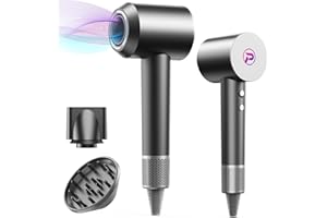 PANERGY Hair Dryer-110000 RPM High-Speed Ionic Blow Dryer, Brushless Motor, 8 Wind Modes, Magnetic Nozzles & Diffuser, Intelligent Temperature Control, Reduces Frizz & Enhances Shine, Quiet & Fast Drying