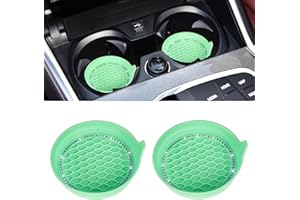 AUYNEAS Bling Car Cup Holder Coaster, Anti-Slip Shockproof Universal Fashion Vehicle Car Coasters Insert Bling Crystal Rhinestone Auto Interior Accessories for Women (2, Cyan)