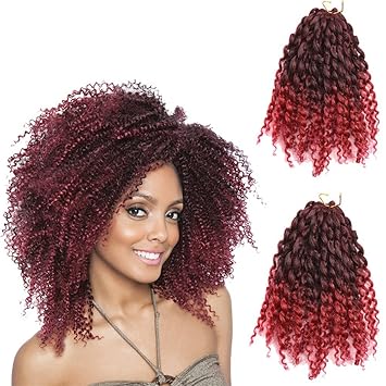 2 Pack 8 Inch 90gram Afro Kinky Curly Mali Bob Crochet Braids