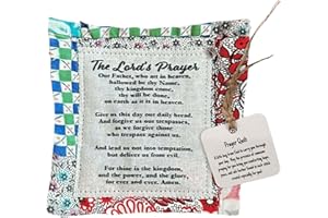 MZIILYRN Handmade Pocket Prayer Quilt with Wooden Cross Inside, Colorful Sewn Quilts for Spiritual Comfort, Christian Gift for Family, Friends, and Yourself (D)