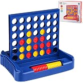 Vikutu 4 in a Row Connect Game, Strategy Board Game for 2 Players, Blue | Compact design, built-in storage, family play for kids and adults; 9 x 7.4 in. size for home, road trips and vacations.