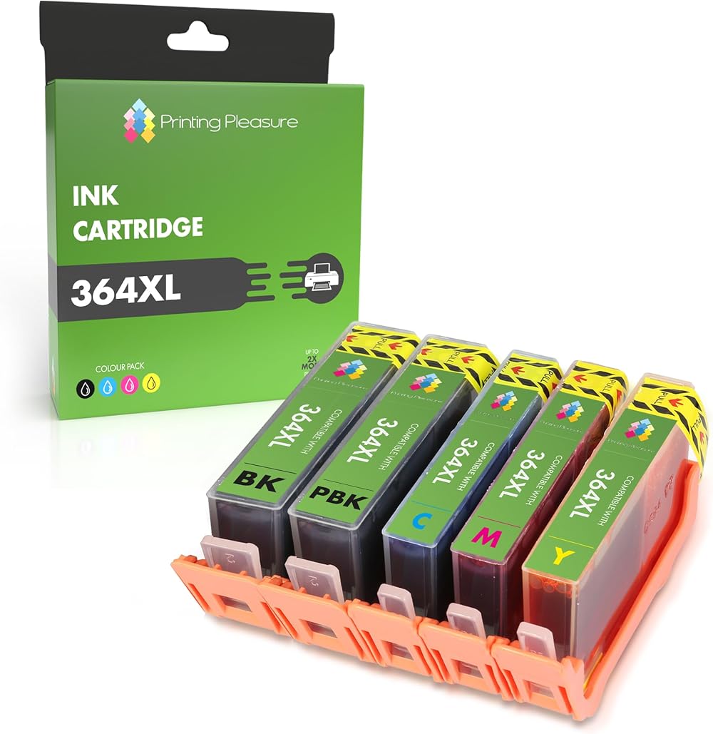 Printing Pleasure 5 Full Set 364XL Compatible Ink Cartridges HP Photosmart 7510