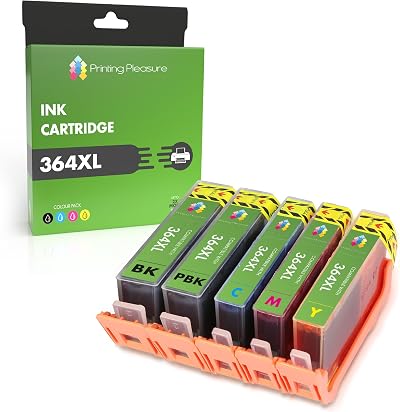 Printing Pleasure 5 Full Set 364XL Compatible Ink Cartridges HP Photosmart 7510