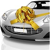 Zonon Big Car Bow Giant Car Bow with 20 ft Ribbon for Large Gift Wrapping New Houses Huge Present Birthday Christmas Decor(20 Inch,Gold)