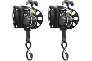 HAMIFACE Retractable Ratchet Straps for 2015-2025 Ford F150, Ratchet Straps Heavy Duty(2-Pack), 1 Inch x 10 Feet(1,500lb Break Strength), Auto Self Retracting Tie Down Straps, Ford F150 Accessories, Black