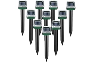 WYEWYE Mole Repellent 10 Pack Solar Powered Ultrasonic Snake Repellent Sonic Mole Deterrent Pest Control Rodent Repeller Chaser Gopher Vole Trap Outdoor Gopher Ultrasonic for Lawn Garden Repeller
