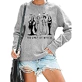 Ghoul Gang Halloween Sweatshirt Women Vintage Horror Movies Graphic Tee Goth Queens Shirt Long Sleeve Pullover Tops