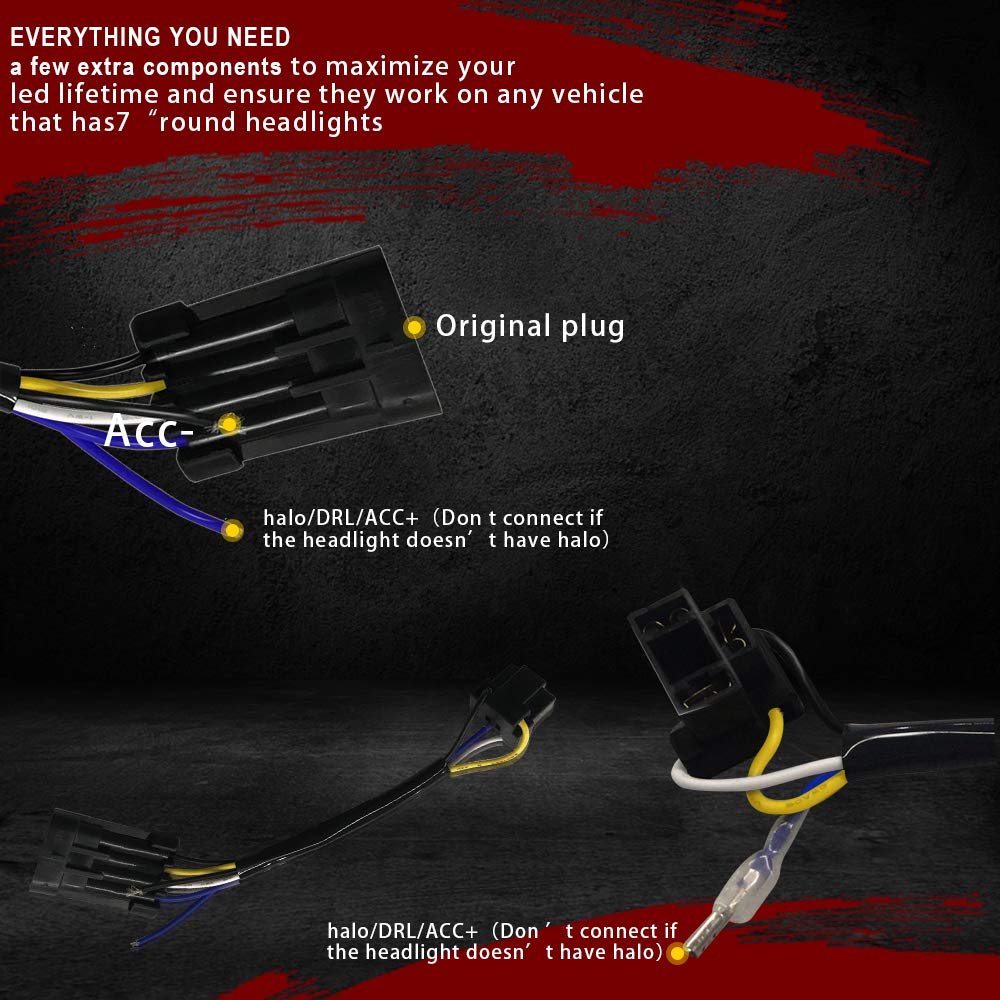 Amazon.com: Halo LED Headlight 7 inch DOT Approved 4.5 inch Fog Passing  Lights Ring Kit Motorcycle Headlamp for Harley Davidson Heritage Softail  Deluxe ...