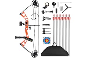 MOTION ZEUS Junior Compounnd Bow Set for Youth & Kids,Beginners and Women Bow Draw Length 16"-28",Draw Weight 10-40Lbs,290fps，Adjustable
