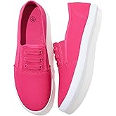 Women's Canvas Slip On Sneakers - Casual Walking Shoes, Non Slip Work Shoes