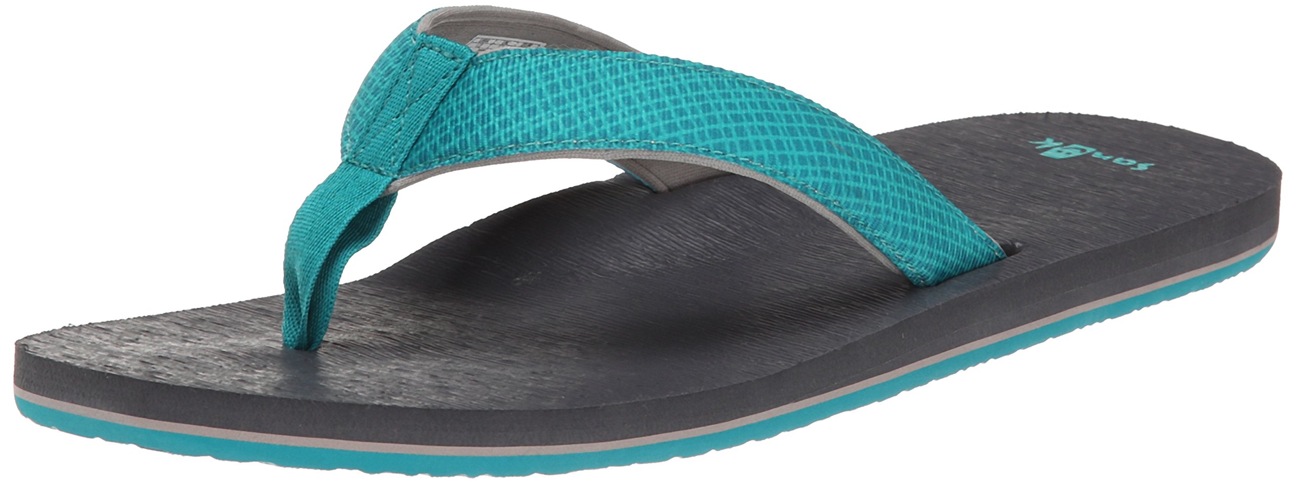 Sanuk Men's Off The Grid Flip-Flop Turquoise/Grey 7 D(M) Us | Fox and Grapes