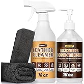 LISRUX Leather Cleaner and Conditioner Kit-2×18oz Leather Care For Car Seats, Leather Couches & seats, Restores & Protects All Leather For Natural, Synthetic, Faux, Pleather, pH-Balanced