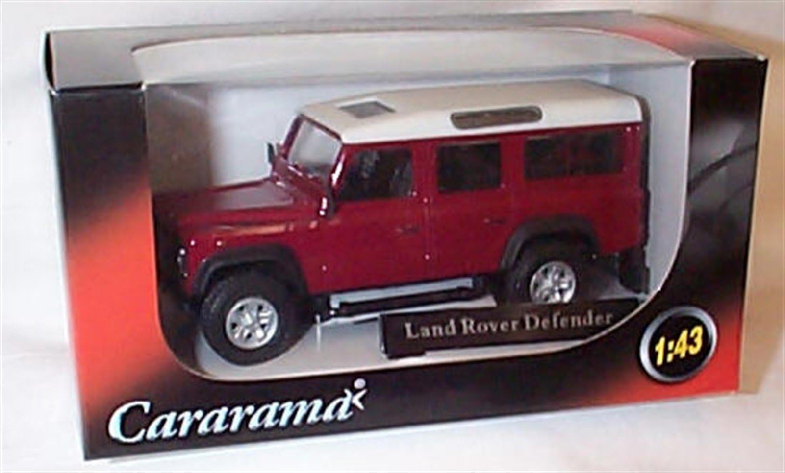 Cararama burgundy & white LWB LAND R0VER defender 1.43 scale diecast model