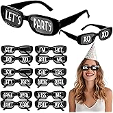 Cuffbow 12 Pairs Sunglasses Funny Props Party Novelty Eyewear Trendy Sunglasses with Phrases for Bachelor Party Birthday (12 Style)