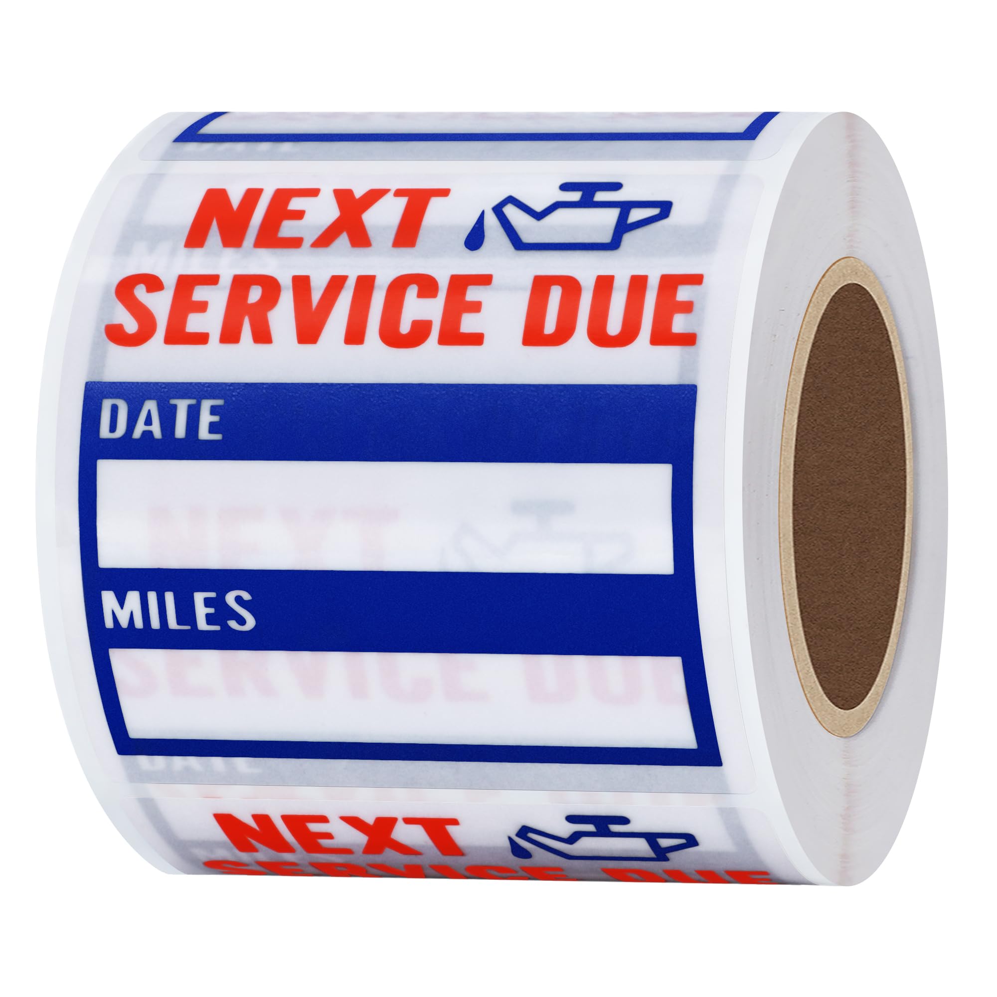 Hylabelest Clear Oil Change Service Due Reminder Stickers Blue Print 2x2 Inch Oil Change Labels (Clear, Blue)