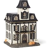 Lenox Vintage Halloween Light-Up House Figurine | porcelain haunted house, 9.25 inch height | requires 3 aaa batteries, not included | spooky halloween collectible