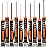 Torx Screwdriver Set of T2-T15, TECKMAN 10-Piece Magnetic Small Torx Security Screwdrivers with T2 T3 T4 T5 T6 T7 T8 T9 T10 T15 Star Screwdriver Tool Kit for Xbox,PS3,PS4,Knife,Computer & Other Device