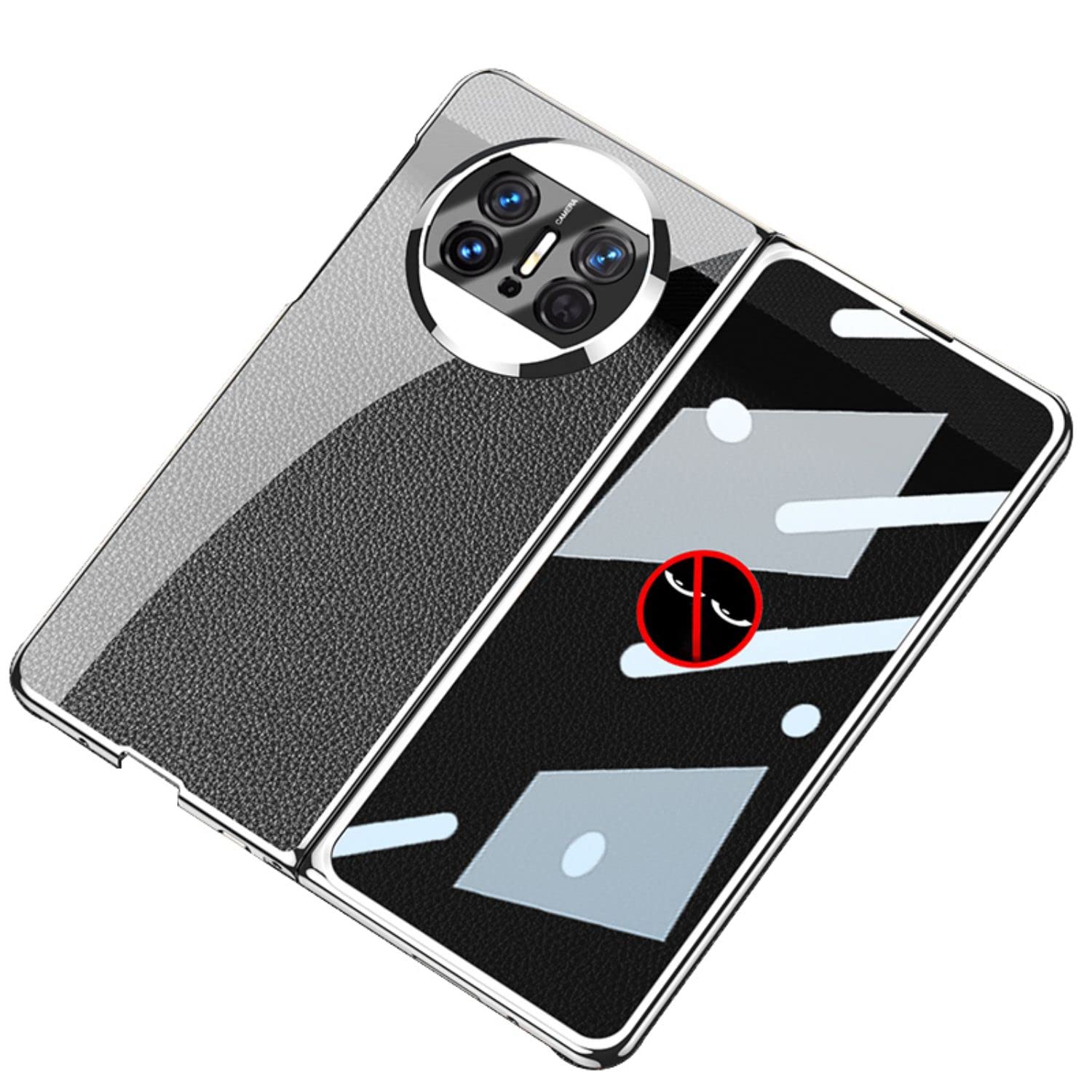 COQUE Huawei Mate X3 Case Transparent with Anti-Peep Film,Supercar-style Cover Shell,Folding Phone Holster for Huawei Mate X3-Silver