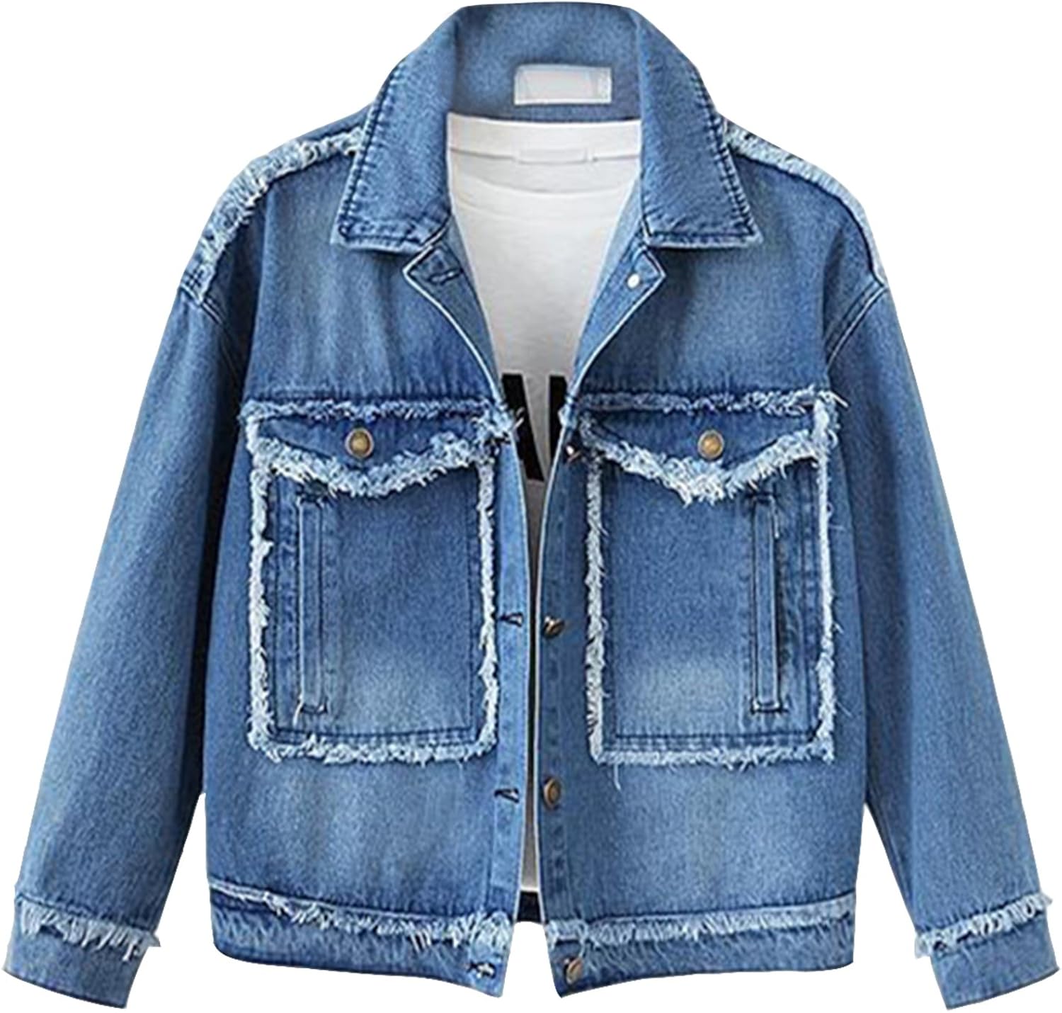 long fitted denim jacket
