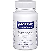 Pure Encapsulations Synergy K - with Vitamin K1, K2 & D3 - Supports Bones, Blood Vessels, Vascular Elasticity & Calcium Utilization* - Includes Cholecalciferol - Gluten Free & Non-GMO - 120 Capsules