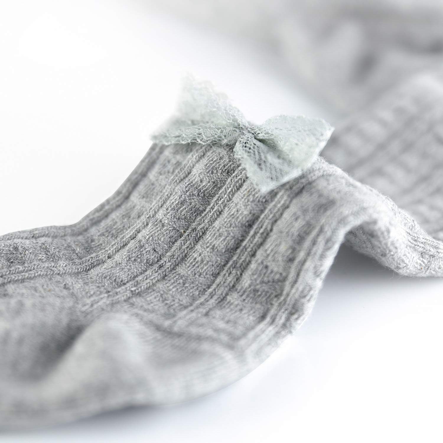 slaixiu Cotton Baby Girl Tights Cable Knit Seamless Toddler Leggings Pantyhose Pants Stockings 3-Pack(White&Pink&Gray_BowTie_0-6 M)