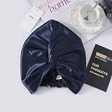 ZIMASILK 22 Momme 100% Mulberry Silk Sleep Cap Navy Blue Bonnet Free Returns view 6