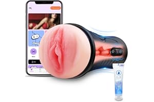 Vibrating Male Masturbator Squeezable Pocket Pussy for Men, Lifelike Textured Vagina Vibrating Masturbation Cup with 7.5" Dep