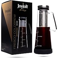 JoyJolt Airtight Cold Brew Iced Coffee Maker | Sleek 1 Liter (32 Ounce) Glass Tea & Coffee Pot Maker With Unique Non…
