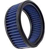 AHL Motorcycle High Flow Air Filter Reusable Air Cleaner Compatible with S&S E & G shorty air cleaner filter (Round and not r ound both will work),E-3226 Round,1011-0315 Not round