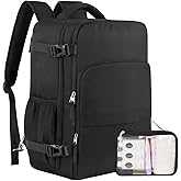 Sinaliy Travel Backpack for Men Women, Personal Item Travel Bag with Multi-Pockets, Airline Approved Carry on Backpack Fits 16inch Laptop, Waterproof Casual Backpack for College,Travel, Work