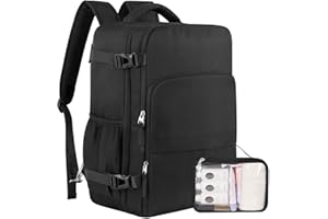 Sinaliy Travel Backpack for Men Women, Personal Item Travel Bag with Multi-Pockets, Airline Approved Carry on Backpack Fits 16inch Laptop, Waterproof Casual Backpack for College,Travel, Work