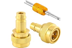 R1234YF to R134A Adapter, A/C R134a to R1234yf Conversion Adapter Kit | R1234yf Quick Couplers Kit High/Low Side Quick Coupler R1234YF AC Charging Hose Adapter Fitting