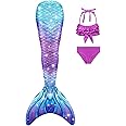 Mermaid Costume Girls Swimsuits Two Piece Bikini Sets(No Monofin)