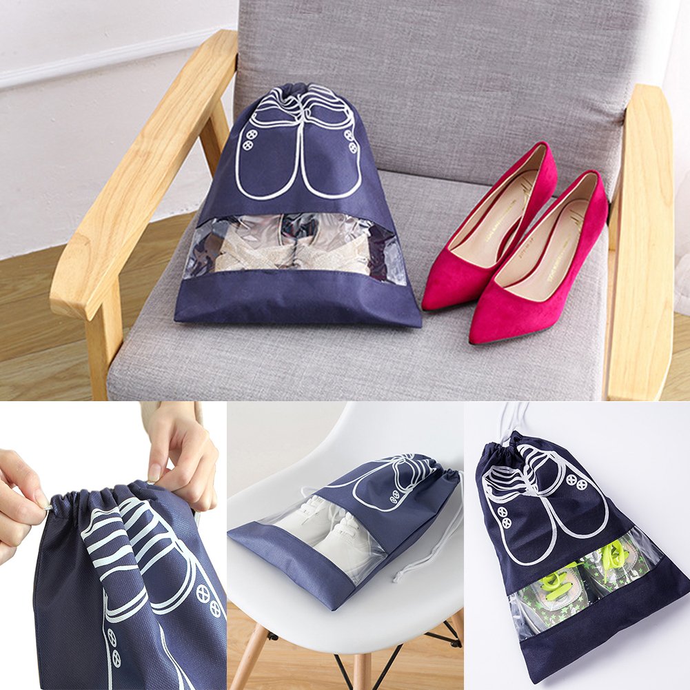 10pcs Travel Shoe Bags, Vinmax Dust-proof Organizer Bags(X-Large,Navy Blue)