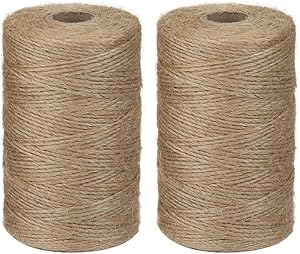 Vivifying 2pcs x 656 Feet Natural Jute Twine, Biodegradable 2Ply Garden Twine for Photos, Gifts, Crafts (Brown)
