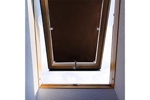 ZHhan Blackout Roof Skylight Blind Window Curtain for Velux F06 206 Roof Windows with Sucker UV Protection Without Drill and Easy InstallationSucker（Brown，30"x55"(76 x 140cm)）